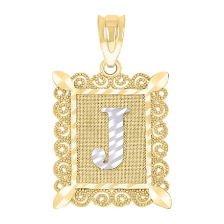 10Kt Gold Initial Letter "J" Pendant