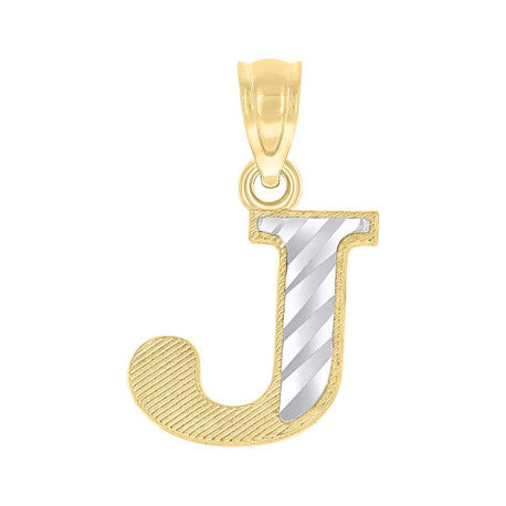 10Kt Gold Initial Letter "J" Pendant
