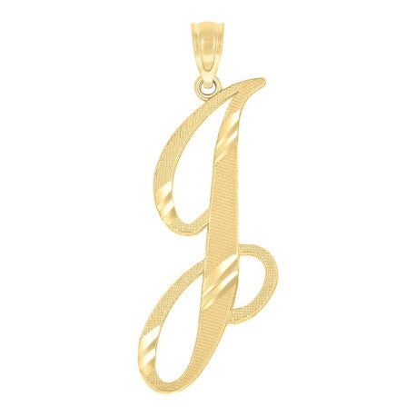 10Kt Gold Initial Letter "J" Pendant