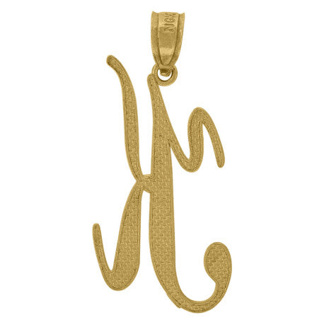 10Kt Gold Initial Letter "K" Pendant