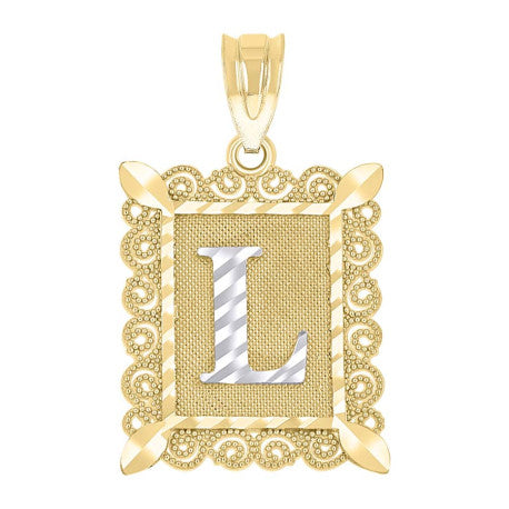 10Kt Gold Initial Letter "L" Pendant