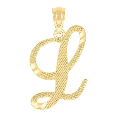 10Kt Gold Initial Letter "L" Pendant