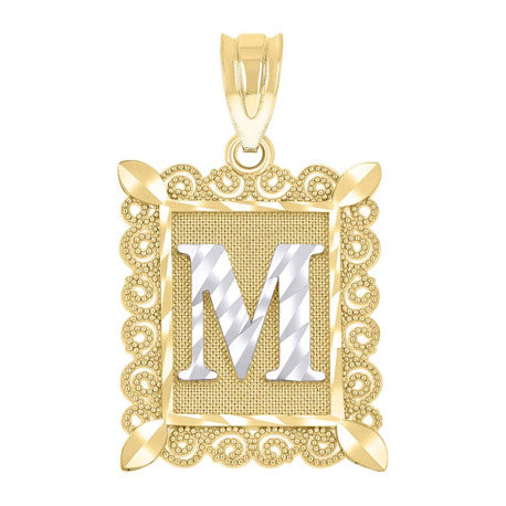 10Kt Gold Initial Letter "M" Pendant