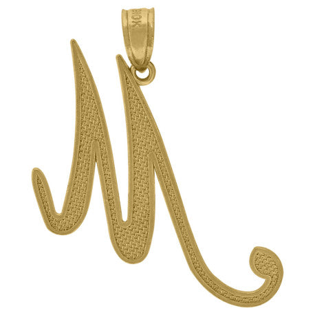 10Kt Gold Initial Letter "M" Pendant