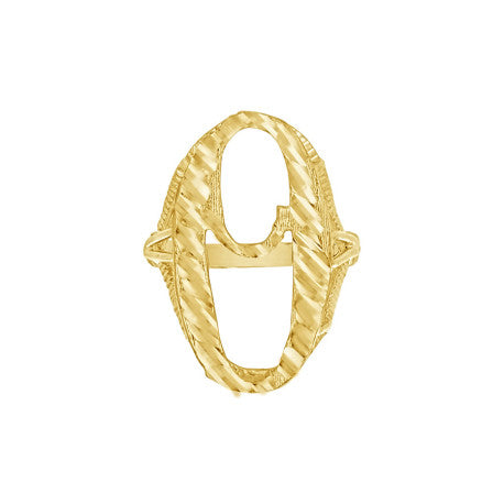 10Kt Gold Initial Letter "O" Ring