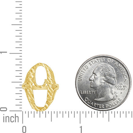 10Kt Gold Initial Letter "O" Ring