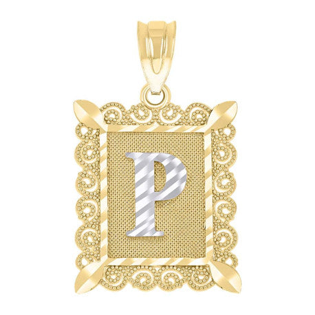 10Kt Gold Initial Letter "P" Pendant