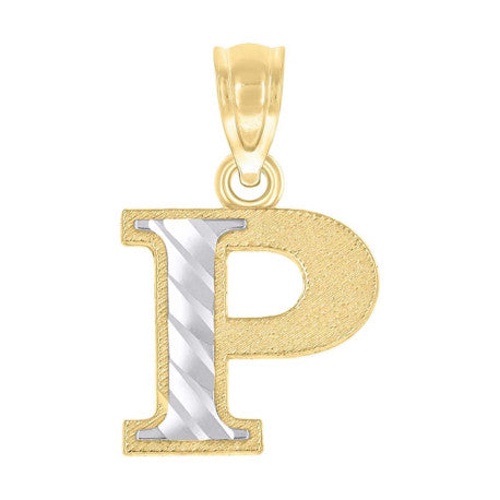 10Kt Gold Initial Letter "P" Pendant