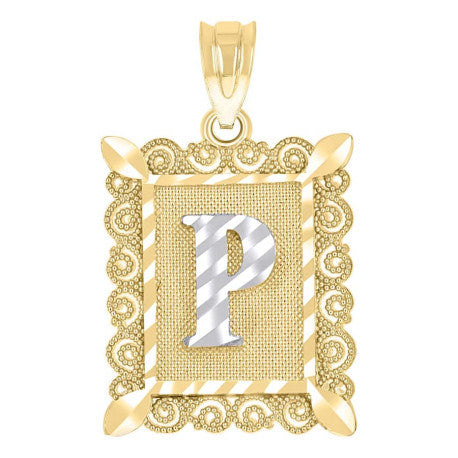 10Kt Gold Initial Letter "P" Pendant