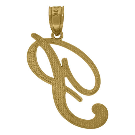 10Kt Gold Initial Letter "P" Pendant