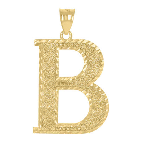 10Kt Gold Initial Letter Pendant "B"