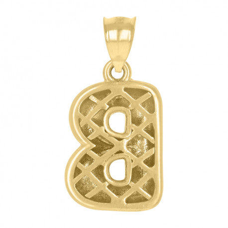 10Kt Gold Initial Letter Pendant "B"