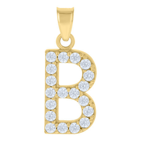 10Kt Gold Initial Letter Pendant "B"