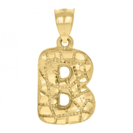 10Kt Gold Initial Letter Pendant "B"
