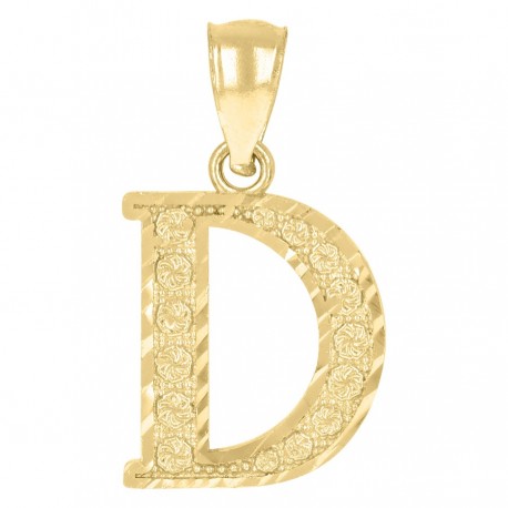 10Kt Gold Initial Letter Pendant "D"