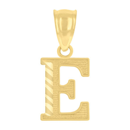 10Kt Gold Initial Letter Pendant "E"