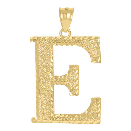 10Kt Gold Initial Letter Pendant "E"