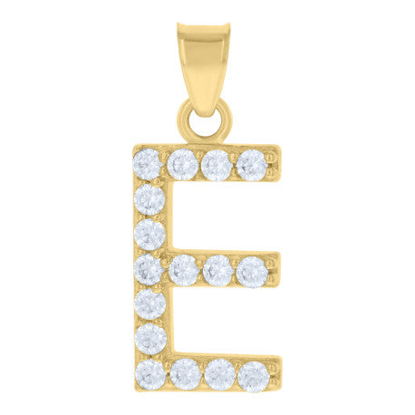10Kt Gold Initial Letter Pendant "E"