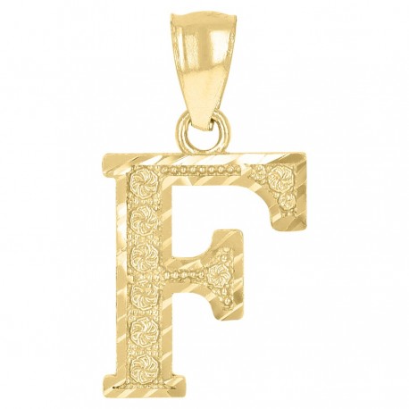 10Kt Gold Initial Letter Pendant "F"