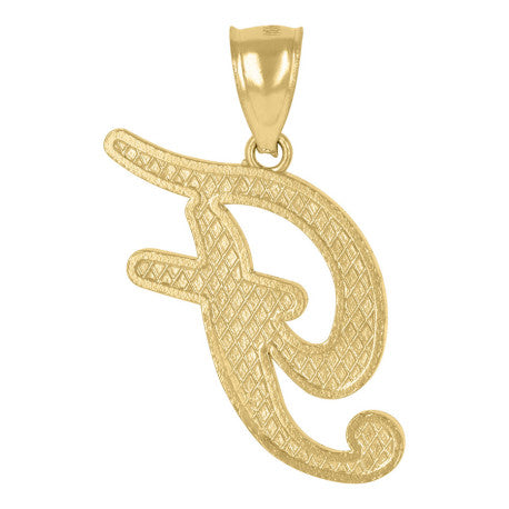 10Kt Gold Initial Letter Pendant "F"