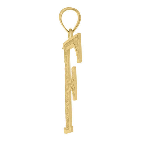 10Kt Gold Initial Letter Pendant "F"