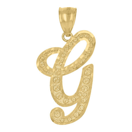10Kt Gold Initial Letter Pendant "G"