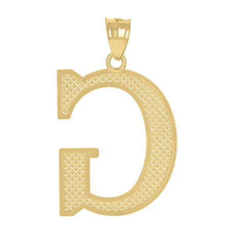 10Kt Gold Initial Letter Pendant "G"