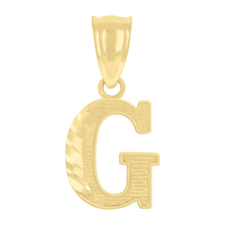 10Kt Gold Initial Letter Pendant "G"