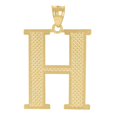 10Kt Gold Initial Letter Pendant "H"