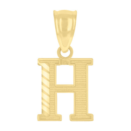10Kt Gold Initial Letter Pendant "H"