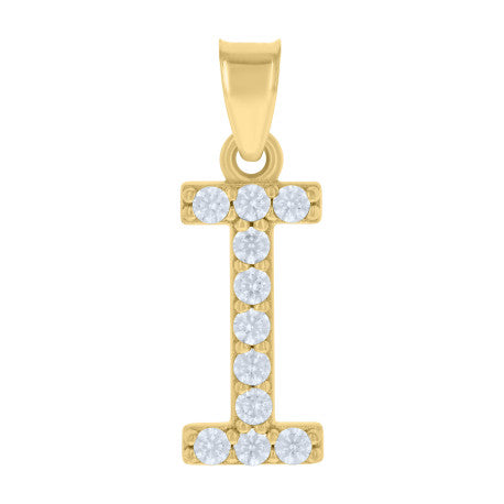 10Kt Gold Initial Letter Pendant "I"