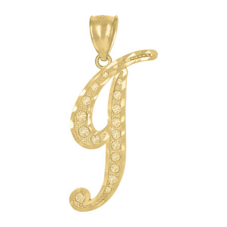 10Kt Gold Initial Letter Pendant "I"