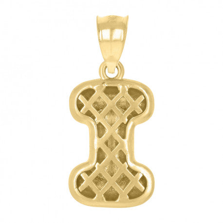 10Kt Gold Initial Letter Pendant "I"