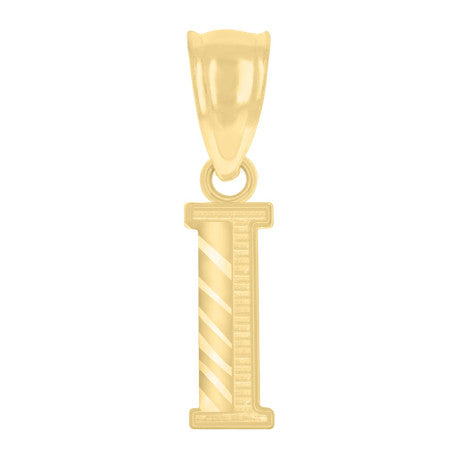 10Kt Gold Initial Letter Pendant "I"