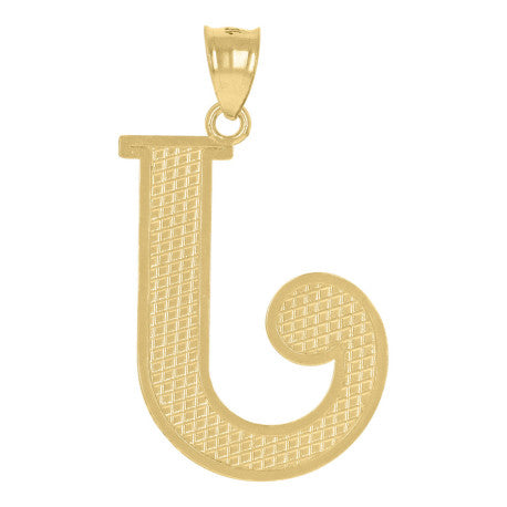 10Kt Gold Initial Letter Pendant "J"