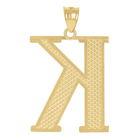 10Kt Gold Initial Letter Pendant "K"