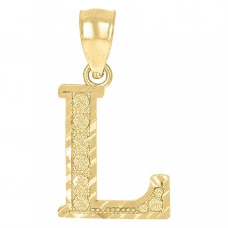 10Kt Gold Initial Letter Pendant "L"
