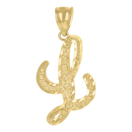 10Kt Gold Initial Letter Pendant "L"