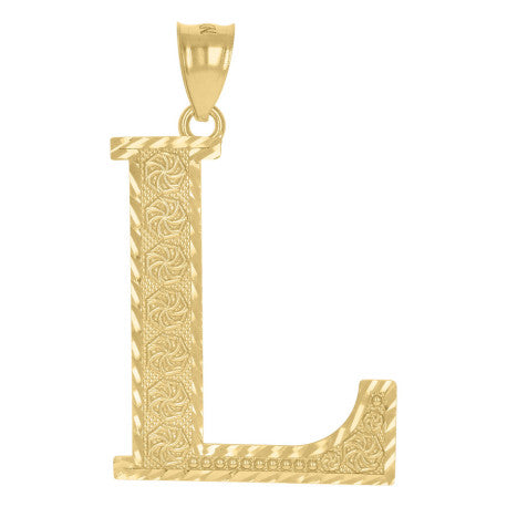 10Kt Gold Initial Letter Pendant "L"