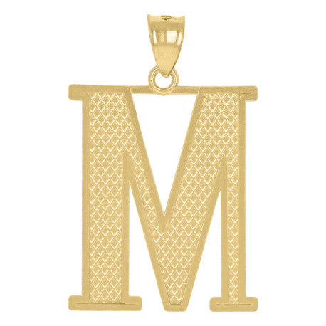 10Kt Gold Initial Letter Pendant "M"