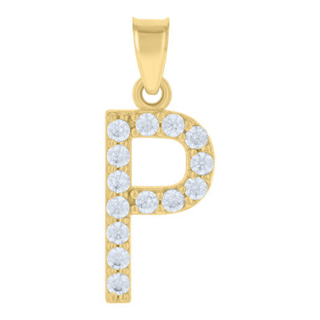 10Kt Gold Initial Letter Pendant "P"