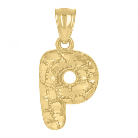10Kt Gold Initial Letter Pendant "P"