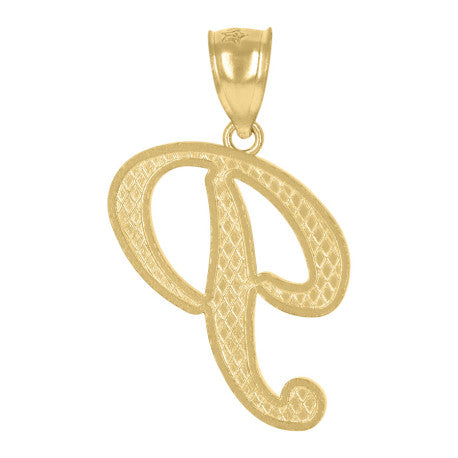 10Kt Gold Initial Letter Pendant "P"