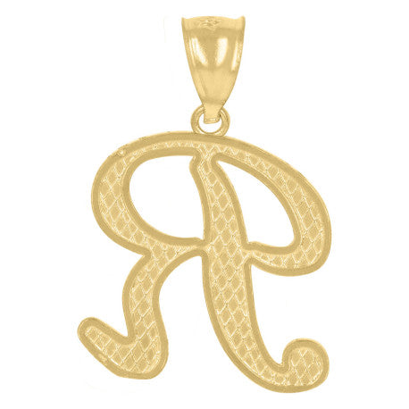 10Kt Gold Initial Letter Pendant "R"