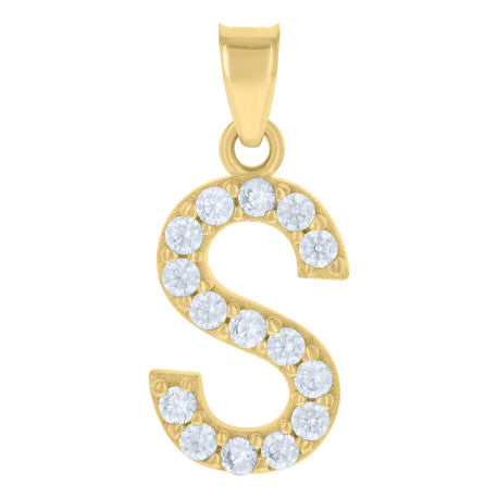 10Kt Gold Initial Letter Pendant "S"