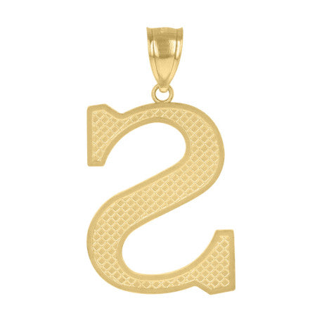 10Kt Gold Initial Letter Pendant "S"