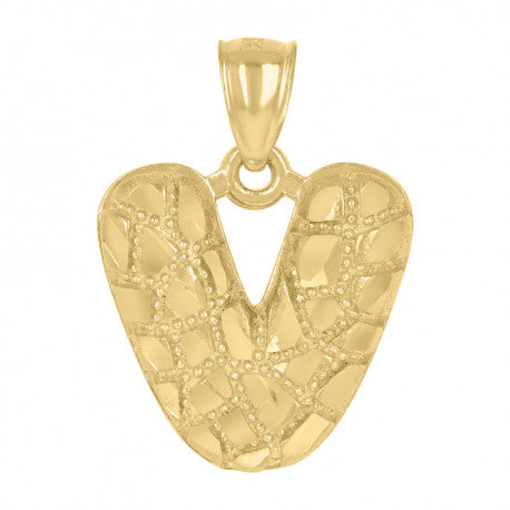 10Kt Gold Initial Letter Pendant "V"