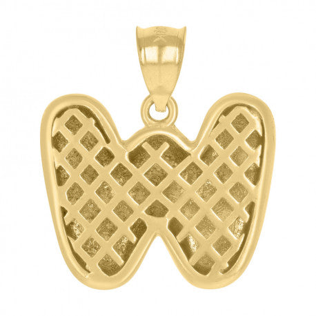 10Kt Gold Initial Letter Pendant "W"