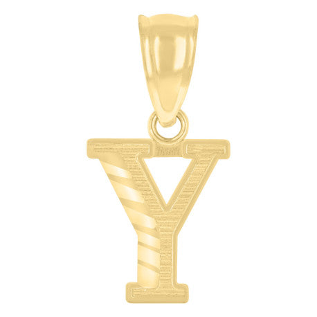 10Kt Gold Initial Letter Pendant "Y"