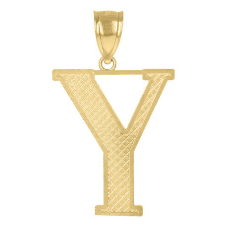 10Kt Gold Initial Letter Pendant "Y"